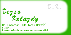 dezso kalazdy business card
